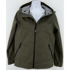 Roots73 Jacket Mens Small Hooded Full Zip Green Waterproof Outdoor Rain